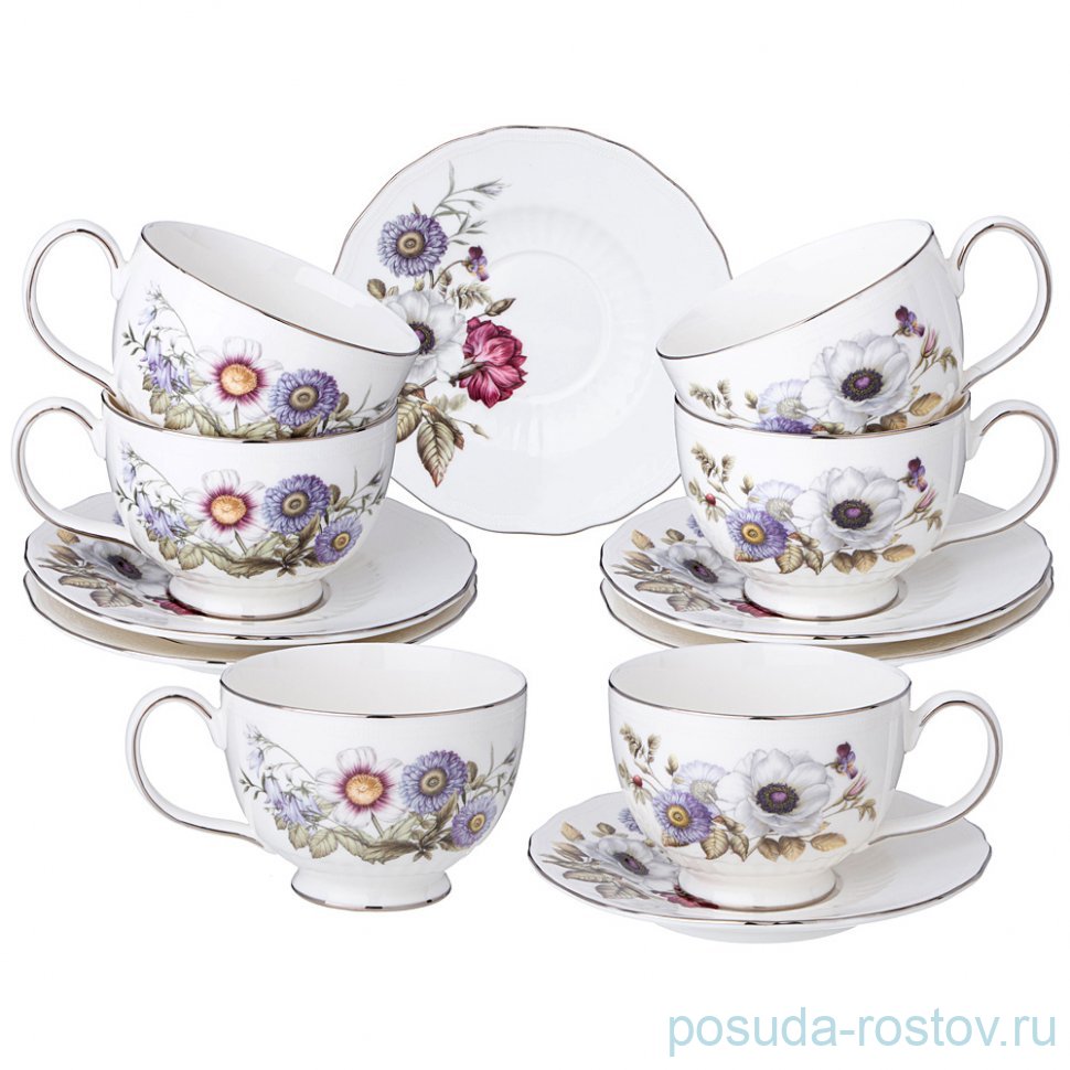 Набор чайных пар 280 мл 6 шт "bouquet" / 348753