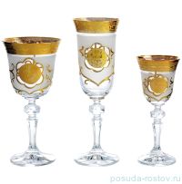 Набор бокалов 18 предметов (170, 150, 60 мл) &quot;Кристина /Богемия /Антик золото&quot; AS Crystal / 148289