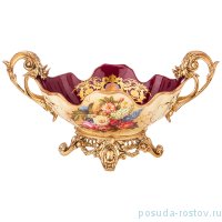 Фруктовница 43,2 х 23 х 23 см с ручками н/н бежево-бордовая / 252469