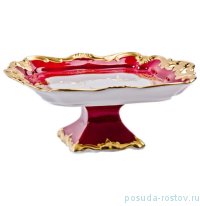 Блюдо 21 см квадратное н/н &quot;Ювел /Красный с золотым узором&quot; / 028806