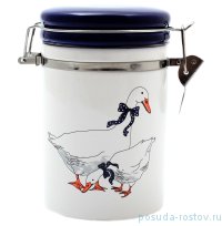 Банка для сыпучих продуктов 800 мл (12 х 10 х 17 см) &quot;Гуси&quot; / 130078