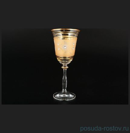 Бокалы для белого вина 185 мл 6 шт &quot;Анжела /Золотые с стразами&quot; / 057930
