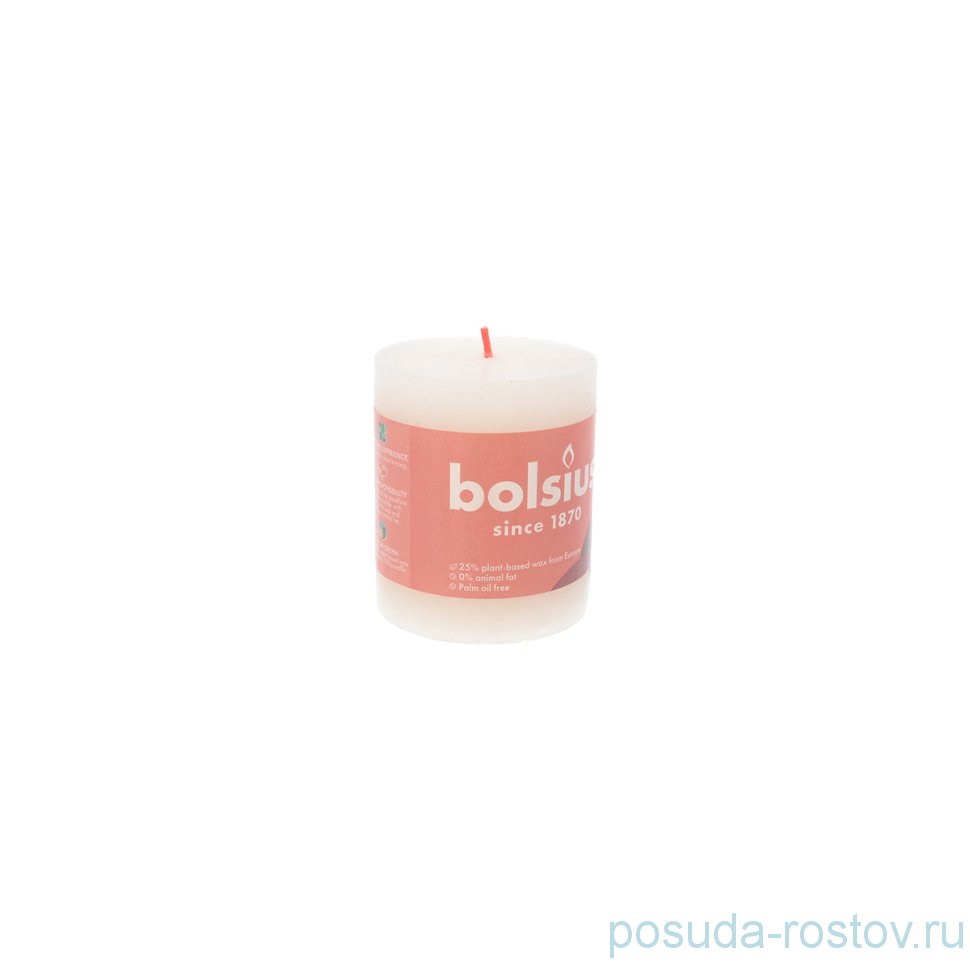 Свеча Рустик 8 х 6,8 см "Облачно-белая /Bolsius"   / 257261