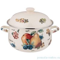 Кастрюля 22 х 13 см с крышкой эмалированная 3,6 л &quot;Фрукты&quot; / 274436