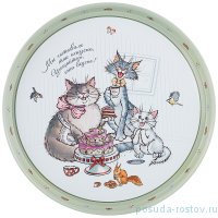 Поднос 33 х 2,1 см сервировочный &quot;Котейки&quot; / 209790