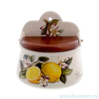 Банка для сыпучих продуктов 18 см с деревянной крышкой &quot;Artigianato ceramico /Лимоны&quot; / 156754