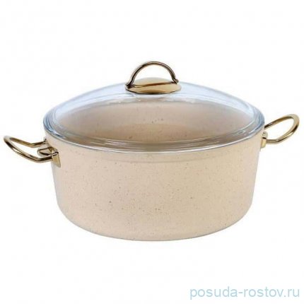 Кастрюля 4,9л (26х12,5см) стекл/кр АП айвори OMS / 284005