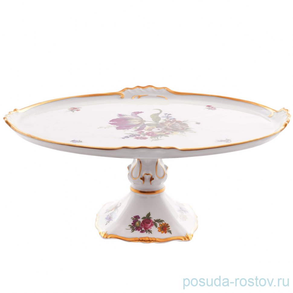 Блюдо 37 см овальное н/н "Корона /Мейсенский букет" / 159703