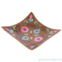 Блюдо 13 х 13 х 4 см цветная эмаль /латунь / 195600