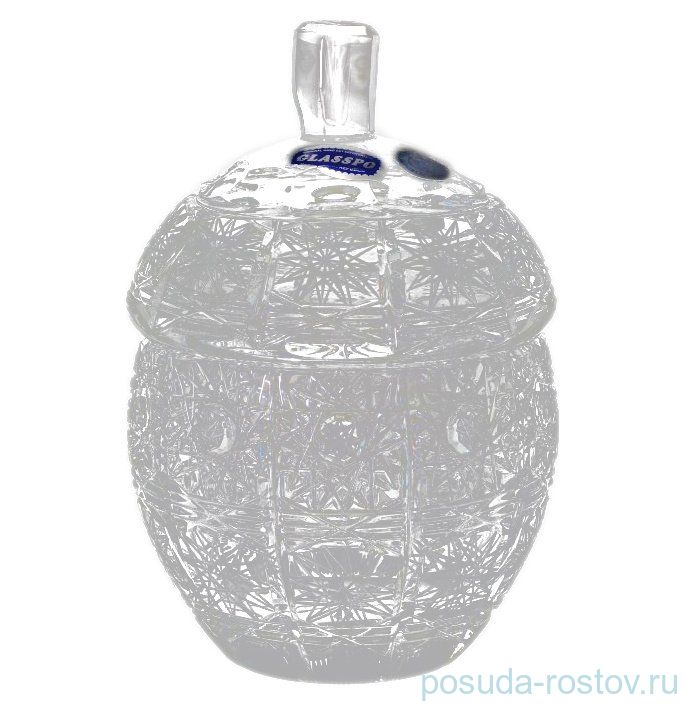 Вазочка 8,5 см с крышкой "Glasspo /Хрусталь резной" / 079355