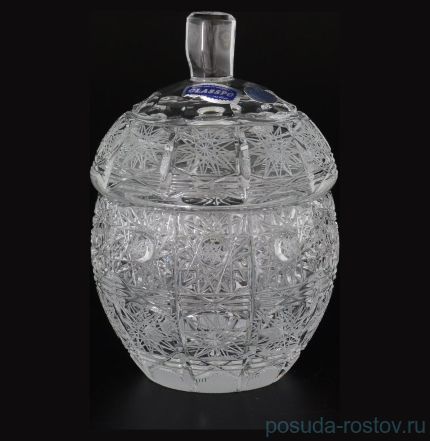 Вазочка 8,5 см с крышкой &quot;Glasspo /Хрусталь резной&quot; / 079355