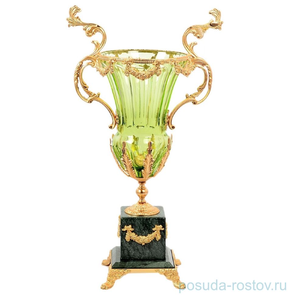 Ваза для цветов 33 см н/н зеленая "Розаперла /Дорис" / 147042