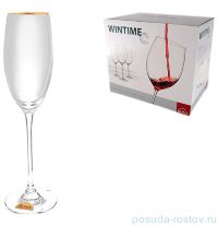 Бокалы для шампанского 240 мл 6 шт &quot;Wintime /Золотая отводка&quot; / 088027