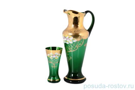 Набор для воды 7 предметов (кувшин + 6 стаканов) &quot;Иксовка /Лепка зеленая&quot; S-A / 118356