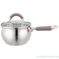 Ковш 16 х 9,5 см со стеклянной крышкой 1,9 л &quot;Apple&quot; кофейная ручка / 275422