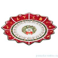 Блюдо 38 х 4 см круглое &quot;Christmas Collection /Венок&quot; / 192448