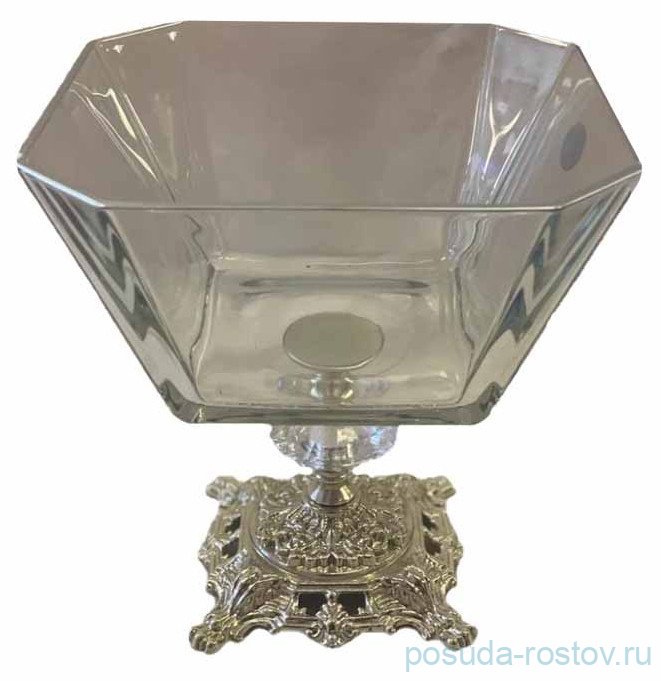 Ваза для конфет 19 см н/н металл "Kare /Отводка золото" / 292588