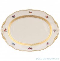 Блюдо 36 см овальное &quot;Аляска /Цветы /Золотая лента /СК&quot; / 313564