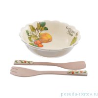 Салатник 25 см с ложками &quot;Artigianato ceramico /Груша&quot; / 156815