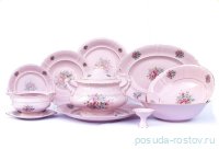 Столовый сервиз на 6 персон 25 предметов &quot;Соната /Цветы&quot; розовый / 158072