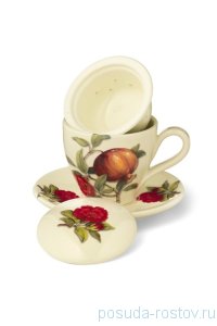 Чайная пара 350 мл 1 шт с крышкой и ситечком &quot;Artigianato ceramico /Гранат&quot; / 233007