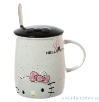 Кружка 400 мл с крышкой и ложкой &quot;Hello Kitty&quot; / 140360