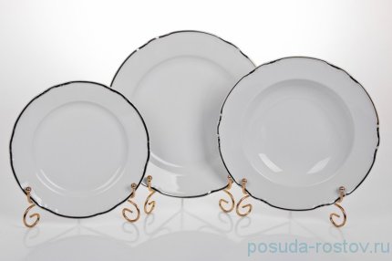Столовый сервиз на 6 персон 26 предметов &quot;Констанция /Отводка платина&quot; / 051296