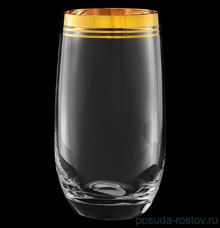 Стаканы для воды 350 мл 6 шт высокий &quot;Cool /Тройная полоска золотая&quot; / 125954