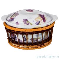 Блюдо 18 х 8 см с крышкой 1,2 л &quot;лаванда&quot; / 194421