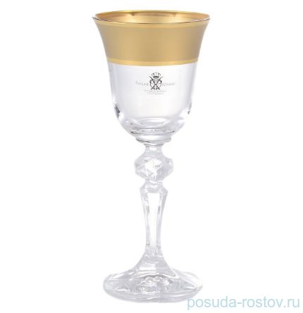 Рюмки 60 мл 6 шт &quot;Кристина /Матовая полоса /золото&quot; AS Crystal / 145968