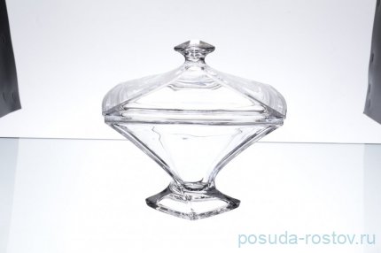Ваза для конфет 22 см н/н с крышкой &quot;Квадро /Без декора&quot; / 006706