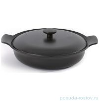 Сотейник 28 см чугунный с двумя ручками и крышкой 3,3 л черный &quot;Ron&quot; / 162291