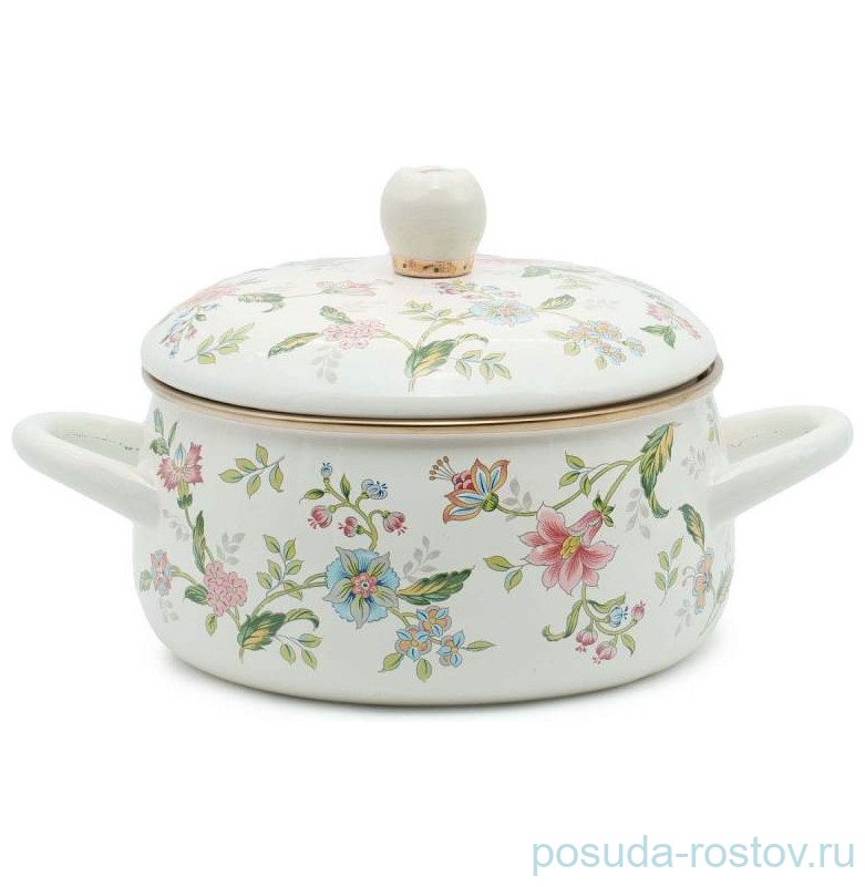 Кастрюля 18 см с крышкой эмалированная 2 л "Magnolia" (подарочная упвквка) / 330808