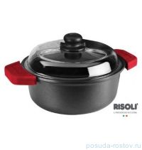 Кастрюля 28 см со стеклянной крышкой литая &quot;Risoli /Soft Safety Cooking&quot; / 154931