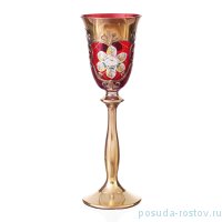 Рюмки 60 мл 6 шт &quot;Анжела /Лепка красная&quot; золотая ножка / 143462
