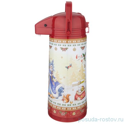 Термос 1,9 л со стеклянной колбой и помпой &quot;Agness /Christmas collection&quot; / 225309