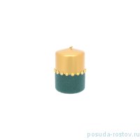 Свеча классическая 10 х 7 см &quot;Goldie&quot; (металлик золотой/велюр зеленый) / 229309
