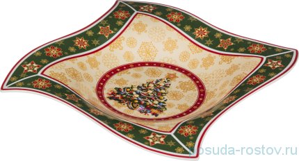 Блюдо 26 х 26 х 4 см квадратный &quot;Christmas Collection /Ёлка&quot; / 192323
