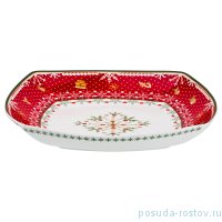 Салатник 33 х 33 х 5 см квадратный &quot;Christmas Collection /Снежинка красная&quot; / 192449