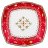 Салатник 33 х 33 х 5 см квадратный &quot;Christmas Collection /Снежинка красная&quot; / 192449