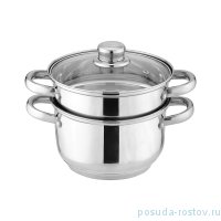 Кастрюля-пароварка 22 см 2-х ярусная 3 предмета 4,5 л &quot;Agness&quot; / 228834