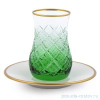 Армуды для чая 6 шт с блюдцами &quot;Crystal Yesil&quot; / 259819