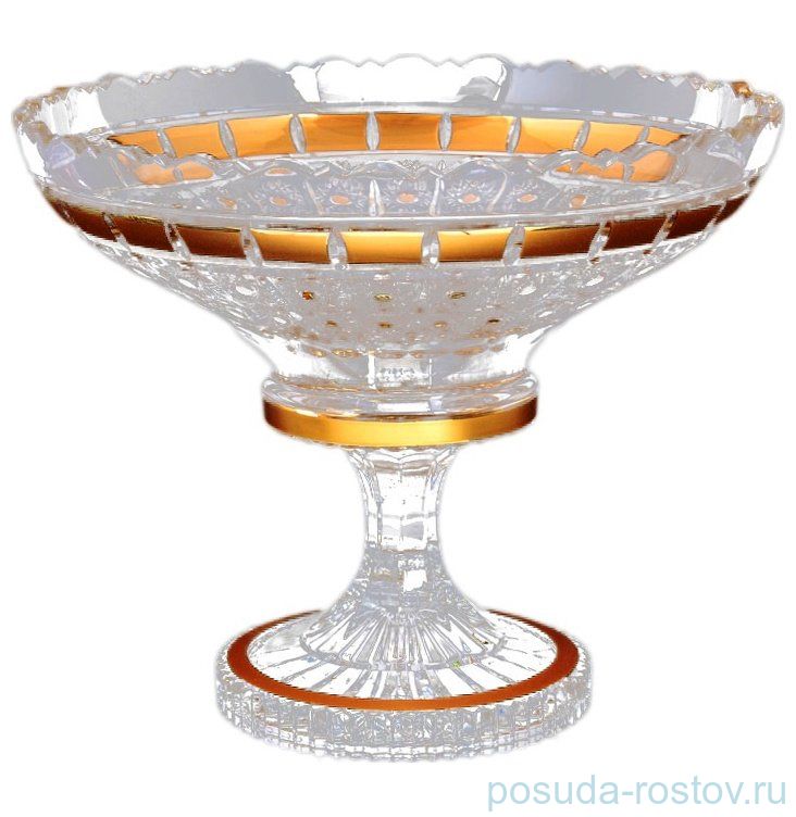 Фруктовница 30 см н/н "Bohemia gold /Золотые окошки" 4 / 115924