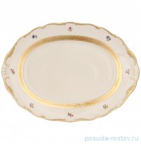 Блюдо 36 см овальное &quot;Аляска /Мелкие цветы /золото /3052 /СК&quot; / 313600