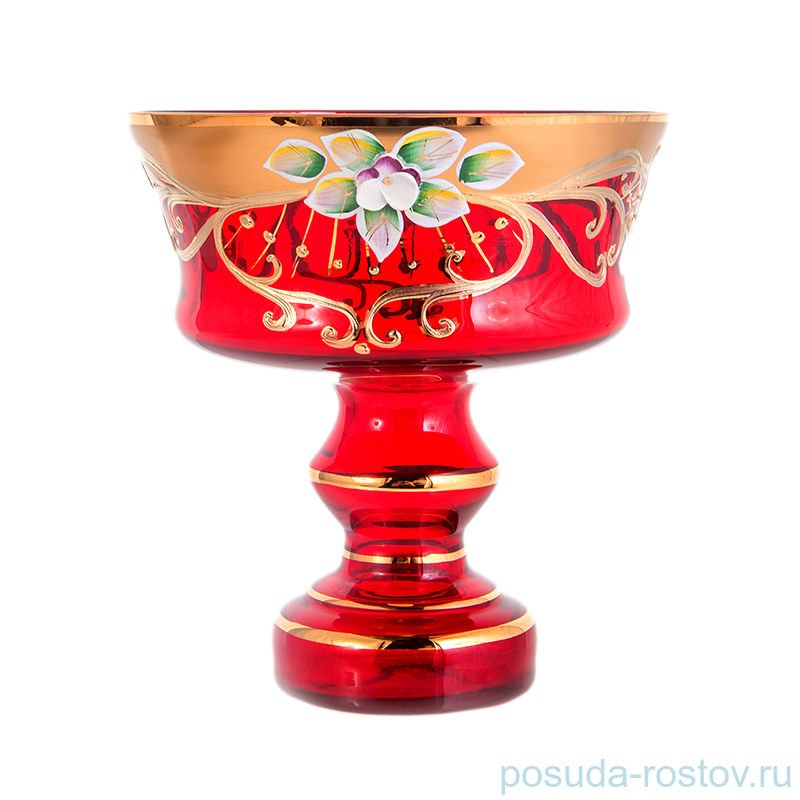 Ваза для конфет 15 см н/н "Лепка красная /6999" / 092545