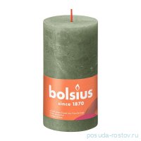 Свеча Рустик 13 х 6,8 см &quot;Shine /Оливковый /Bolsius&quot; (время горения 60 ч) / 278272