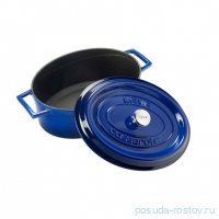 Кастрюля 27 см с крышкой овальная &quot;Lava /Majolica Blue&quot; / 336051