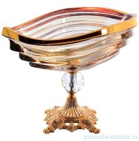 Ваза для фруктов 30 см н/н бронза &quot;Вейв /Янтарная /Золото&quot; R-G / 147159