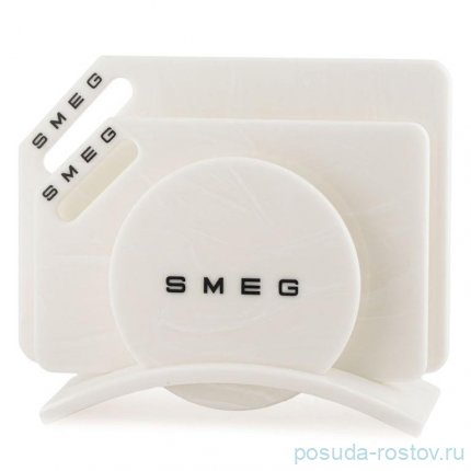 Набор разделочных досок 3 предмета на подставке мрамор Smeg / 350578