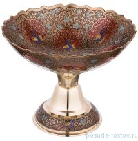 Конфетница 18,5 х 18,5 х 14 см н/н цветная эмаль /латунь / 195612